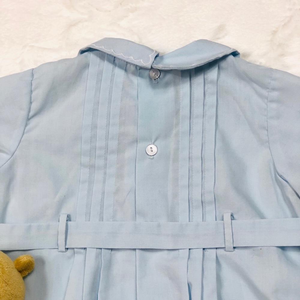 A Little Angel Blue Embroidered Bubble Romper 3m - Picture 8 of 9